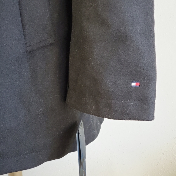 NWT Tommy Hilfiger Gray Melton Car Coat with attached Vest Size XL $275 - Picture 7 of 16